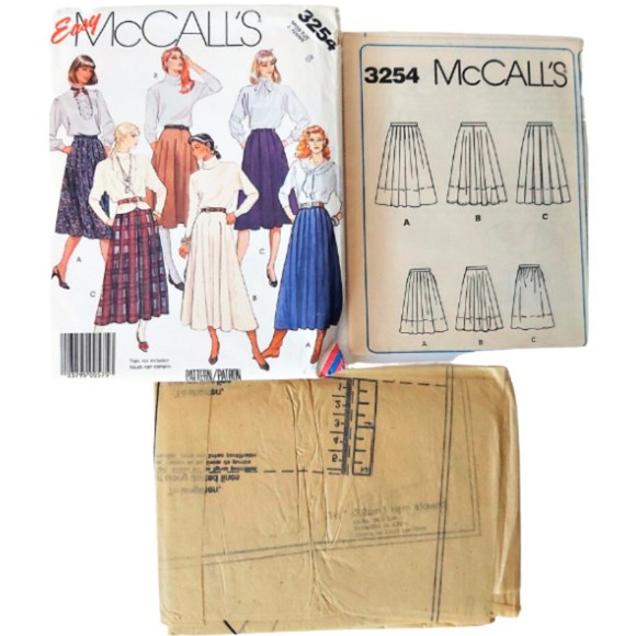 McCall's Pattern 3254 Misses' Below Knee Flared & Pleated Skirts ~ Size 8 - Picture 3 of 4